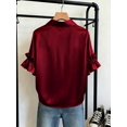 thumbnail image 2 of Women's Button Front Shirt with Collar and Ruffle Sleeves Short Sleeve Top for Summer Office Daily Wear, 2 of 4