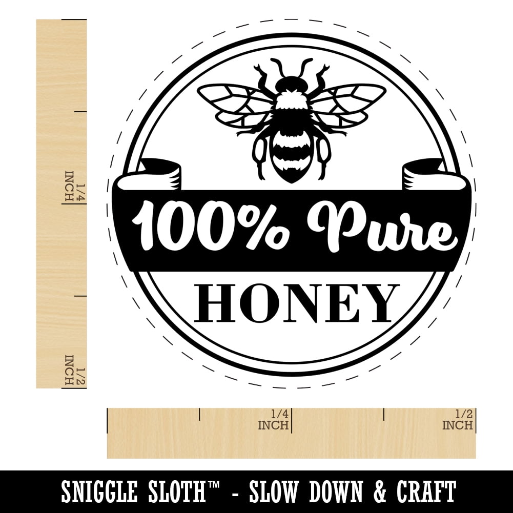 100% Pure Honey Bee for Apiarist Beekeeper Self-Inking Rubber Stamp Ink Stamper - Dry Pad (No Ink) - Mini 1/2 Inch