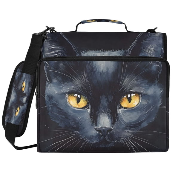 ALAZA Zipper Binder Cool Cat Pattern 2 inch 3 Ring 500 Sheet Capacity Trapper Keeper File Folder Organizer Bag