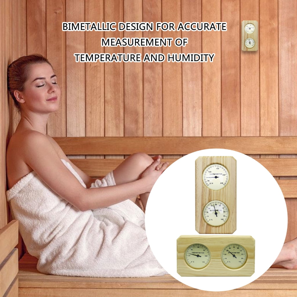 MOMOJIA Waterproof Wall Mounted Temperature Humidity Measurement Meter Sauna Room