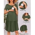 thumbnail image 2 of Vestido de maternidad y lactancia Ekouaer de verano de manga corta verde M, 2 of 6