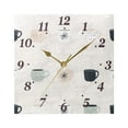 thumbnail image 5 of 7.78in Teacup Pattern Square Wall and Table Clock Dual Use Vintage Design in Black or Gold, 5 of 10