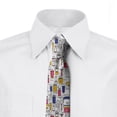 thumbnail image 2 of Doodle Necktie, Colorful Body Care Tools, Dress Tie, 3.7", White and Multicolor, by Ambesonne, 2 of 3