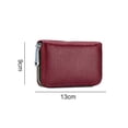 thumbnail image 2 of Credit Card Holder For Women Men Zipper Leather Card Wallet Red, 2 of 5