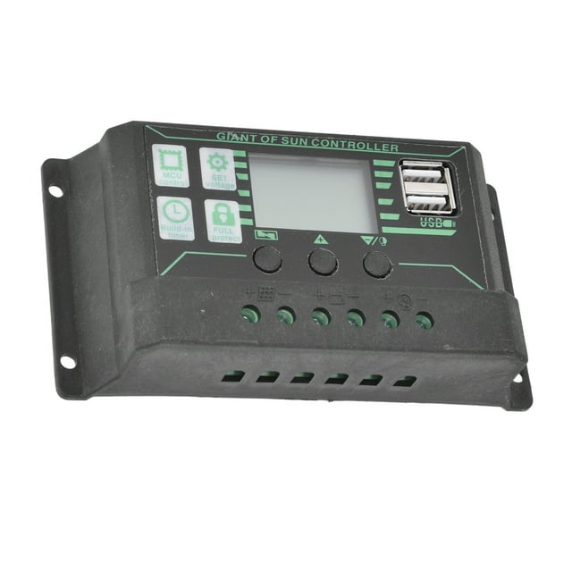Contrôleur de Décharge Solaire Contrôleur Solaire, Régulateur de Panneau de Décharge LCD PWM Double USB Photovoltaïque MPT