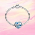 thumbnail image 3 of 925 Sterling Silver Birthstone Paved Charms for Charm Bracelets & Necklaces Heart Bead Charms, 3 of 7