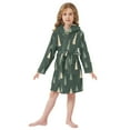 thumbnail image 6 of FORMRS Niños Bathrobe Unisex Hooded Robe Soft Plush Pajamas Sleepwear, Size 7-9T, Beige Christmas Trees, 6 of 7