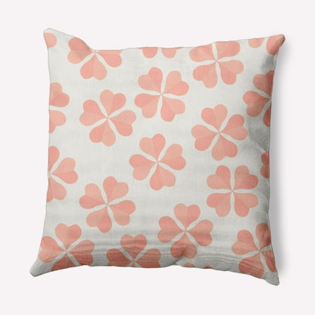 Simply Daisy 18 in x 18 in Modern and Contemporary Red and White Floral Polyester Throw Pillow