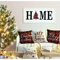 thumbnail image 5 of 16x16 Christmas Pillow Covers, Decorative Farmhouse Christmas Vibes Believe Buffalo Plaid Let it Snow Christmas Outdoor Pillow Shams Cases Slipcovers Set of 4 for Couch Sofa, 5 of 6