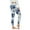 Light Blue, variant on Htigea Womens Yoga Leggings Fashion Floral Printed Trousers High Waist Tights Compression Workout Running Gym Pants Full Length Bottoms White,S