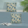 thumbnail image 3 of Boho Blue Yellow Pillow Covers 18x18 Inch 2 Pcs Sage Green Vintage Floral Decor Throw Pillows Outdoor Flower Farmhouse Decoration Pillowcase Cotton Cushion Cover for Couch Sofa Bed, 3 of 7
