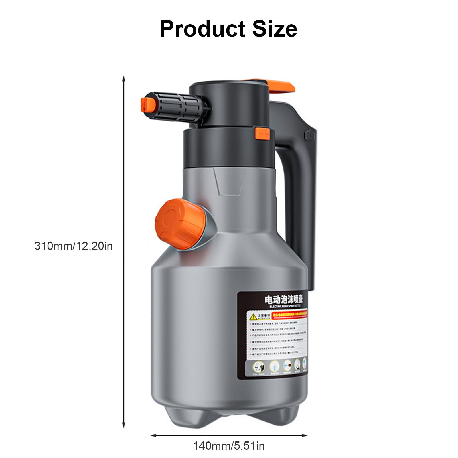 BELOWSYALER Electric Car Foam Sprayer 2Liters Handheld Foamer Rechargeable Battery Powered Foam Cannons for Car Washing