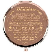 Ueerdand Daughter Gifts from Mom and Dad, Birthday Graduation Gifts for Her, Christmas Holiday Sentimental Present for Women Girls, Rose Gold Purse Pocket Makeup Compact Mirror
