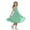 Green, variant on Girls Button Down Collar A Line Dress Puff Short Sleeve Bow Tie Back Flowy Dresses Tween Summer Mini Dress 4-16 Years