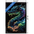thumbnail image 3 of Wumples - Neon Cosmic Dragon Wall Poster, 14.725" x 22.375" Framed, 3 of 5