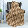 thumbnail image 4 of Nordic Soft Flannel Fleece Throw Blanket, Northern Style Traditional Pattern with Scandinavian Vintage Art, Cozy Plush for Indoor and Outdoor Use, 60" x 80", Pale Caramel Sand Brown, by Ambesonne, 4 of 5