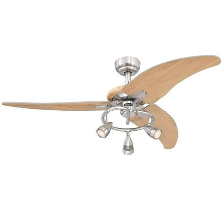 Westinghouse 7235700 48 In Ceiling Fan With Dimmable Led Light Fixture Brushed Nickel Finish Beech Blades Spot Lights Canada - How To Change Bulb In Westinghouse Ceiling Fan