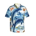 thumbnail image 2 of Easygdp Marine Animals Men's Hawaiian Shirts Print Lapel Short Sleeve for Beach, vacation, party, casual occasions - Large, 2 of 9