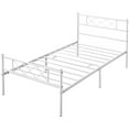 thumbnail image 4 of Alden Design X-Design Headboard & Footboard Metal Twin Bed, White, 4 of 7