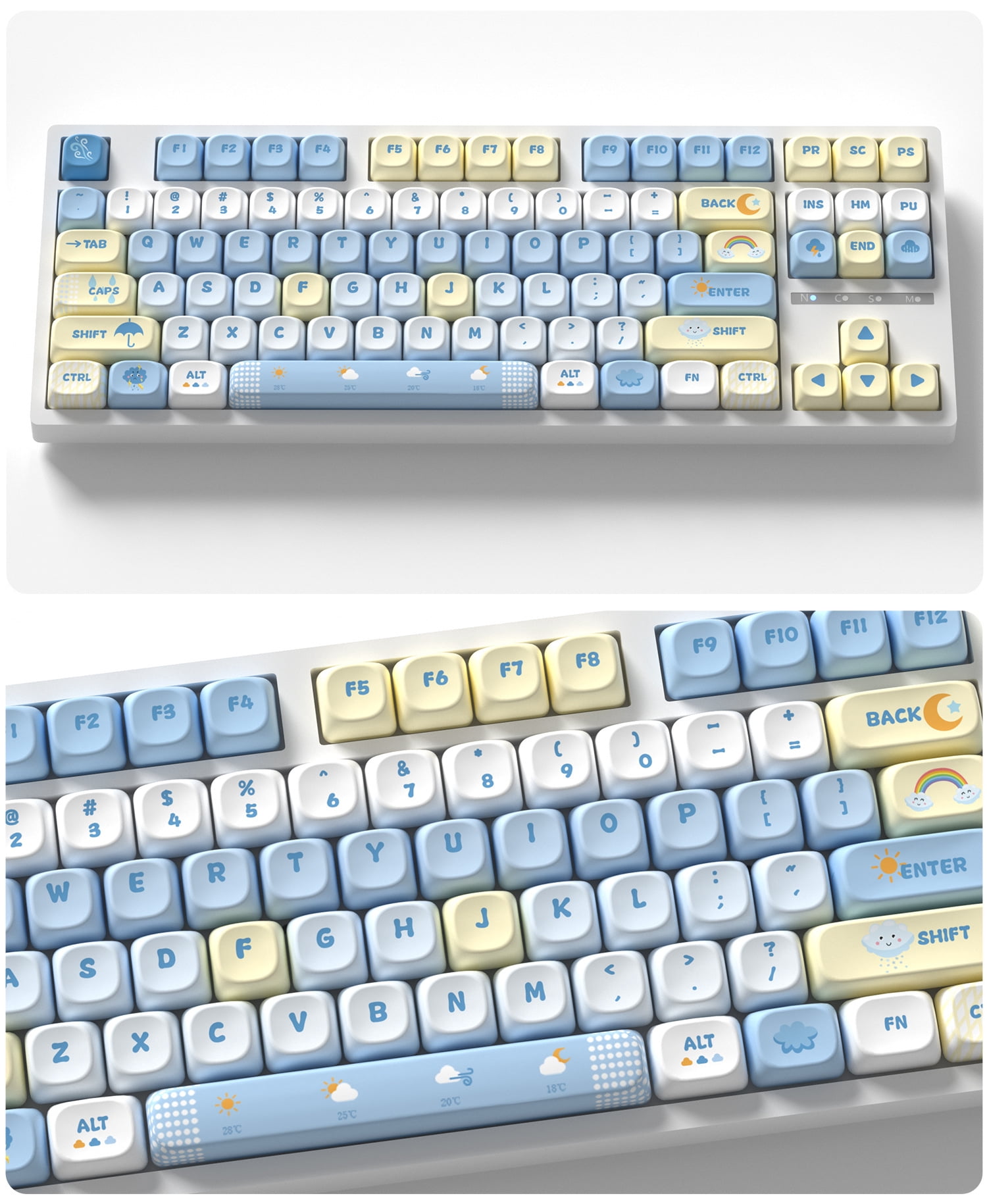 Weather Keycaps 121 Keys PBT Material MOA XOA Profile DYE-SUB For MX Switch Wooting Mechanical Keyboard Keycaps ISO ANSI Layout