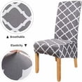thumbnail image 3 of Juego de 4 fundas para sillas de comedor, fundas elásticas extragrandes para sillas, protector de respaldo alto, desmontables y lavables para hotel, restaurante, decoración de bodas (gris, 4 piezas),, 3 of 4