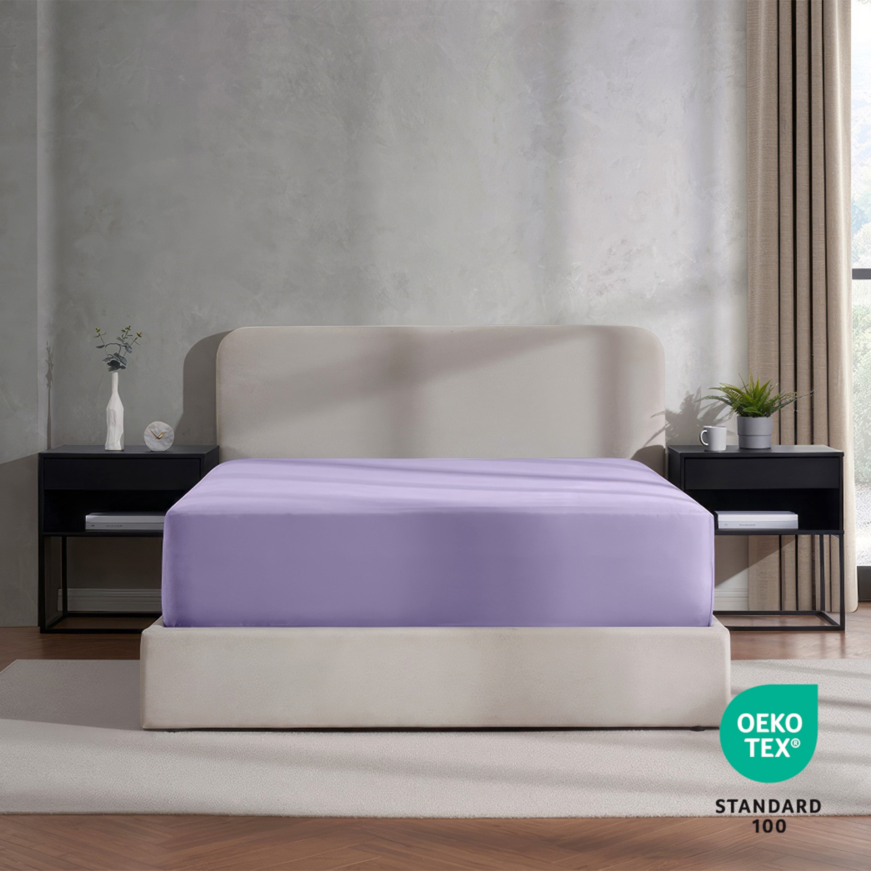 Lammaloe 2 Pack Extra Deep Pocket Queen Fitted Sheet Only, Fits 18" to 24" Mattress, Soft Microfiber Fitted Bed Sheet, Lavender