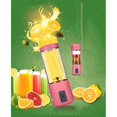thumbnail image 4 of Mini licuadora para batidos, exprimidor eléctrico, mini licuadora portátil para frutas, licuadora multifuncional para batidos y malteadas, 350 ml para deportes y viajes (rosa), 4 of 4