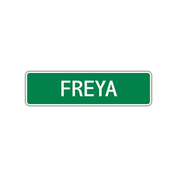 Freya Girls Children Name Wall Plaque Decoration Letter Printed Label Indoor Outdoor Aluminum Sign 4"x13.5"
