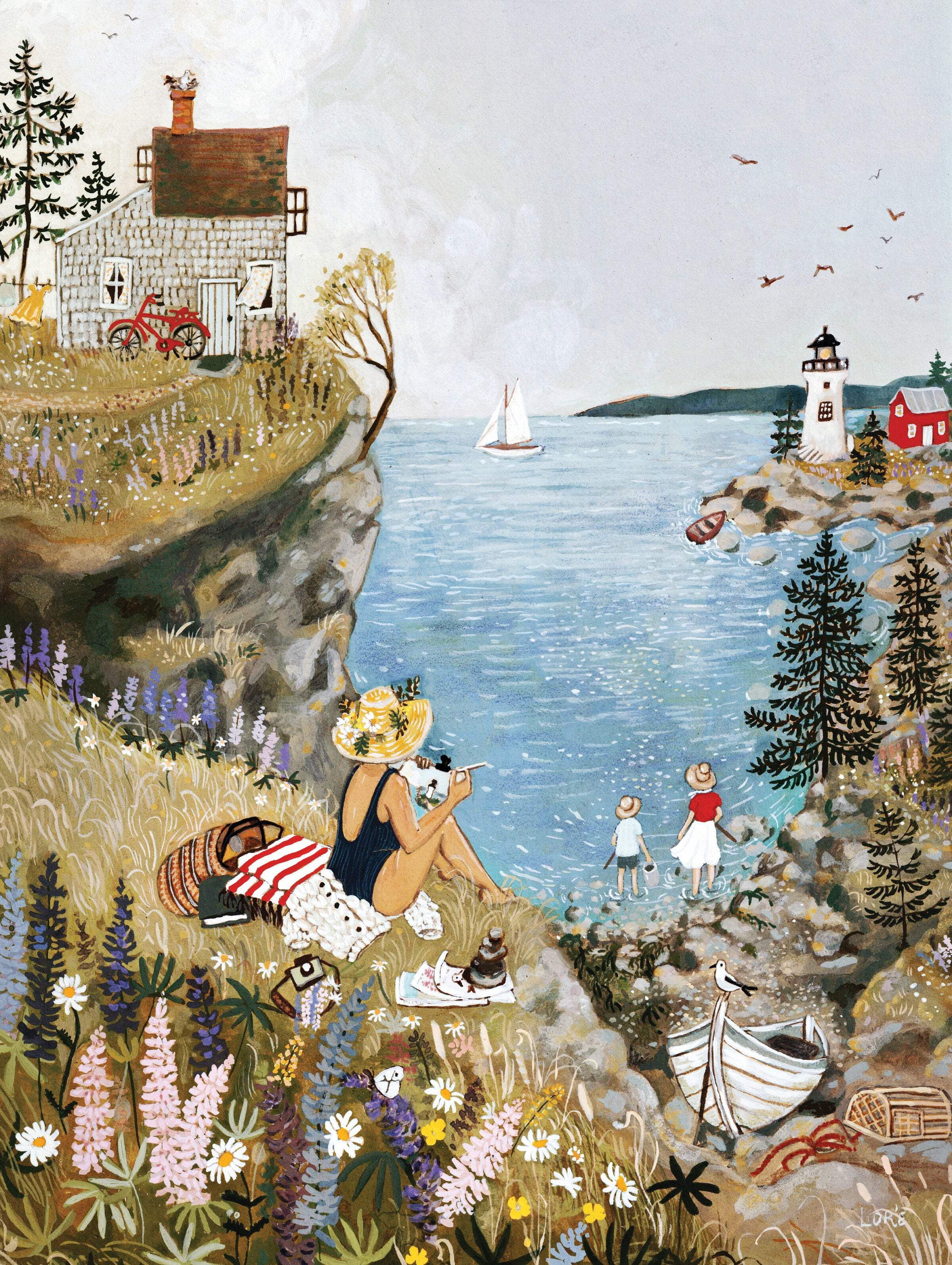 New York Puzzle Company Sea Cottage 1000 Piece Jigsaw Puzzle
