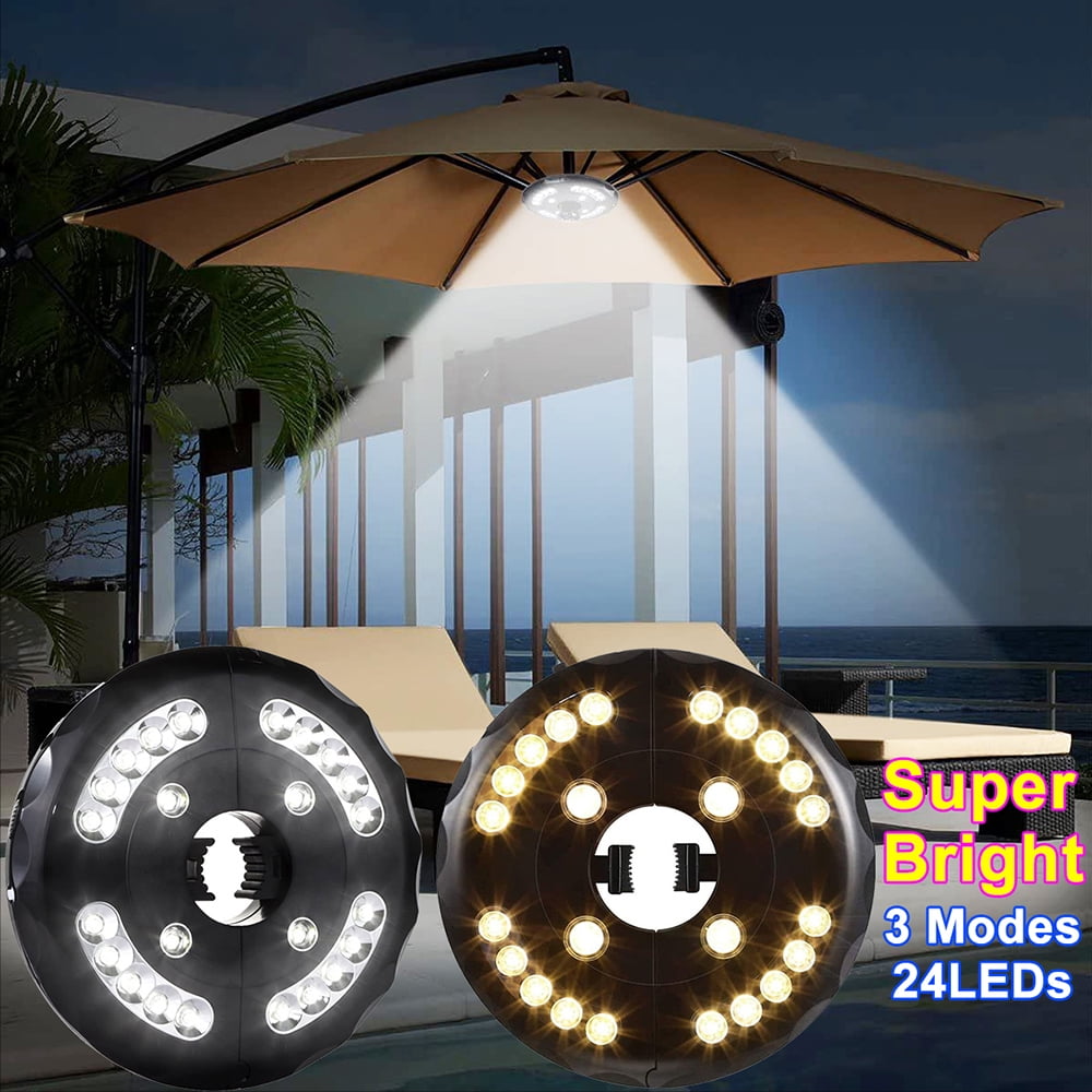 Black 3 Brightness Modes Pure Garden 50-LG1212 Rechargeable Patio Umbrella Cordless 28 LED Lights 1.8-2.0 Pole