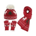 thumbnail image 1 of Winter Warm Children Hat Plush Scarf Gloves Multi Piece Set Thickened Protection For Christmas, 1 of 14