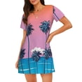 thumbnail image 1 of Disketp Beach with Palm Trees para Camisón Corto de Manga Corta para Mujeres, Camisón Cómodo con Escote Redondo, Bonito y Confortable, 1 of 6