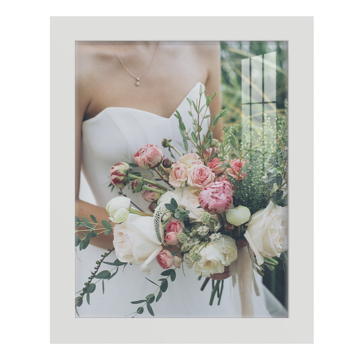 Modern Real Wood 8x10 inch Picture Frame in White