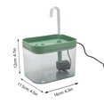 thumbnail image 4 of Fuente de agua para gatos, dispensador de agua transparente para mascotas, silencioso, automático, alimentado por USB, con tubo de codo, 1,5 L, 4 of 8