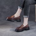 thumbnail image 2 of 2022 Primavera Nuevos Zapatos Individuales Para Mujer Niña Japonesa Pisos De Trabajo Zapatos Mocasines De Plataforma De Alta Calidad De Cuero De Vaca Genuino, 2 of 5