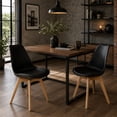thumbnail image 2 of Sillas de Comedor Modernas con Asiento Acolchado de Diseño Minimalista Tipo Eames Pedestal - Sillas Ergonomicas Acojinadas con Estructura de Madera Ideales para Interior Set de 2 Piezas Negro, 2 of 5