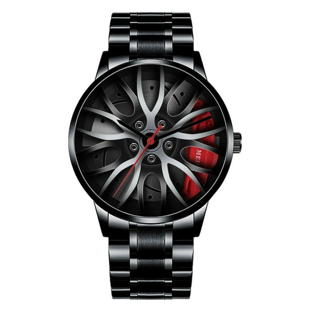 Montre Homme Mode Horloge Acier Inoxydable Décontractée Habillée Poignet Cristal Bijoux