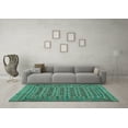 thumbnail image 3 of Ahgly Company Machine Washable Indoor Round Persian Turquoise Blue Traditional Area Rugs, 7' Round, 3 of 4