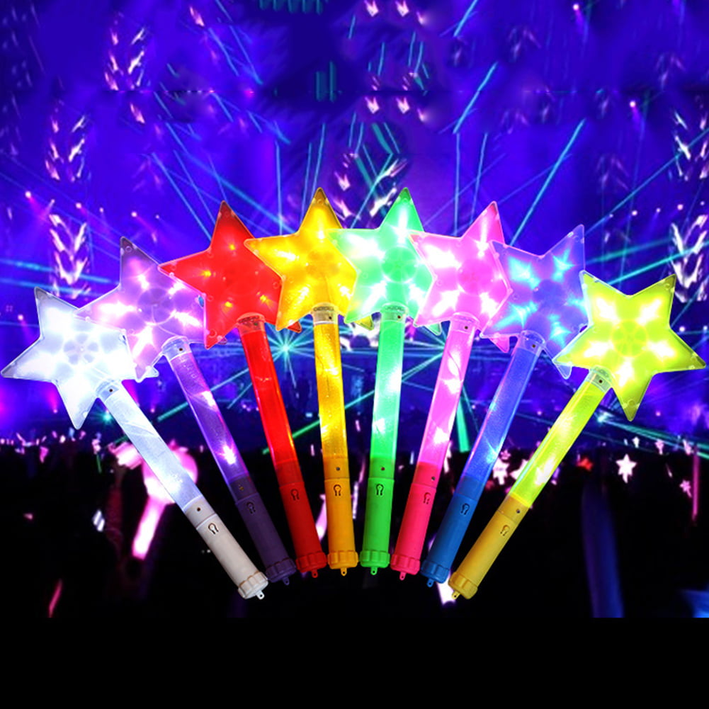 EB_ New Star Shape Light Up Stick LED Concert Party Decorative Glowing Wands Rod 