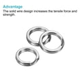 thumbnail image 4 of Uxcell 0.63'' Fishing Split Rings Double Flat 304 Stainless Steel Silver Tone 50Pcs, 4 of 5