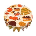 thumbnail image 3 of ZICANCN Round Table Cloths 60 Inch, Fox Hedgehog Warm Season Table Cover Waterproof Washable Outdoor Picnic Tablecloth, 3 of 8