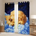 thumbnail image 2 of Homewish Lovely Golden Retriever Kitchen Curtains,Cartoon Dog Black Out Curtains Pack of 2 (42x63 Each),White Clouds Decor, 2 of 6