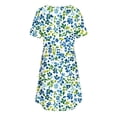 thumbnail image 7 of ZHYou Nightgowns for Women Short Sleeve V Neck Pleated Flowy Sleep Shirts Casual Soft Comfy Printed Sleepwear Dresses Light Blue XL, 7 of 7
