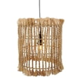 thumbnail image 1 of TOV Furniture Kahuzzi 13.8"H Transitional Fabric Pendant Lamp in Natural, 1 of 6