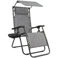 thumbnail image 2 of Lacoo Zero Gravity Chair Outdoor Folding Recliner Lounge Chair with Attachable Sunshade Canopy and Holder, Black, 2 of 6