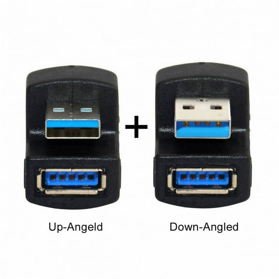Xiwai Adapter 1 Set Up Down Angled USB 3.0 Adapter A Male to Female Extension 180 Degree 5Gbps