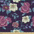 thumbnail image 2 of Ambesonne Floral Fabric by the Yard Upholstery, Wild Pointed Petal Flowers, 1 Yard, Plum and Multicolor, 2 of 5