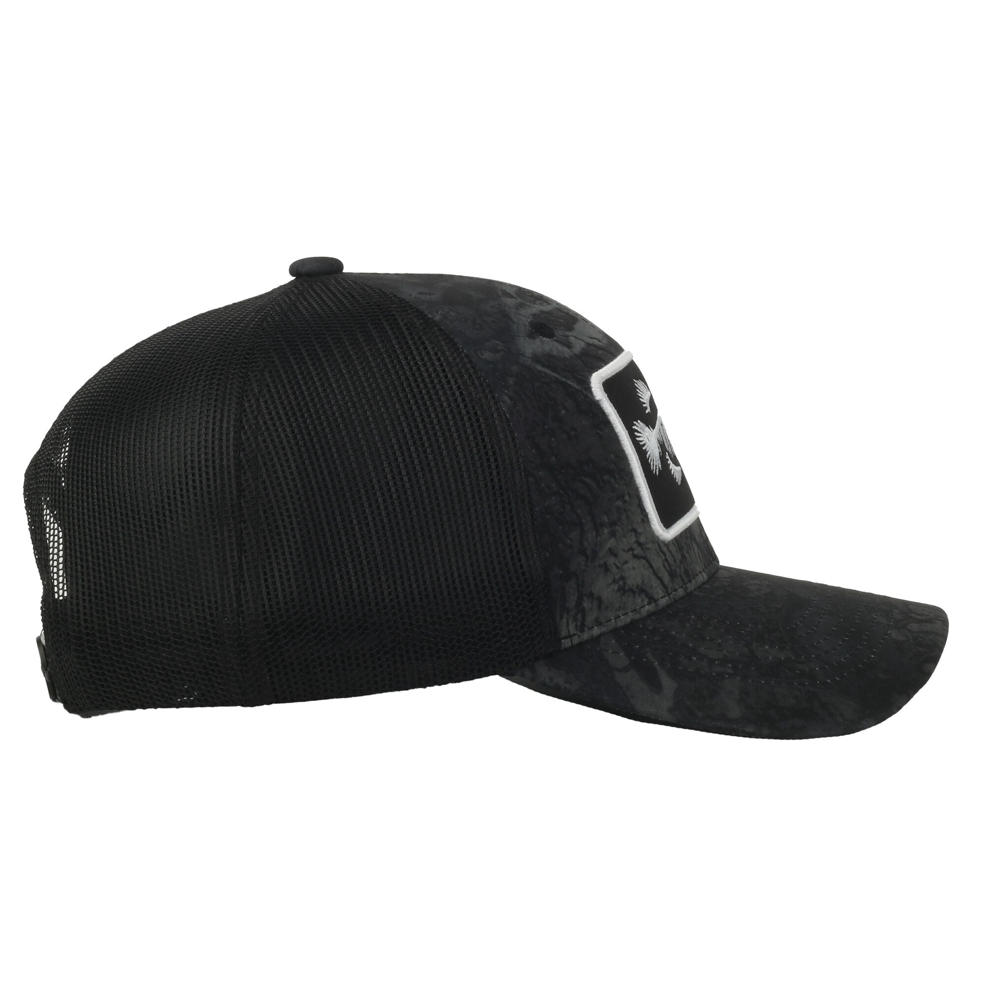 Realtree® Fishing WAV3 Black Cap – 5-Panel, Bonefish Patch, Flat Visor, Snapback, One Size
