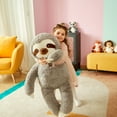 thumbnail image 5 of IKASA Giant Sloth Stuffed Animal Plush Toy,Large Jumbo 30" Gray Huge Cute Soft Toys,Big Size Fluffy Plushy Fat Oversized Plushie,Gifts for Kids Girls Boys Girlfriend Children, 5 of 5