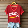 thumbnail image 1 of Women's Football Graphic T-Shirt, Women's V-Neck Short Sleeve Letter Print T-Shirt for Casual Summer for Soccer Tournament 2026 Red Size: XL, 1 of 5